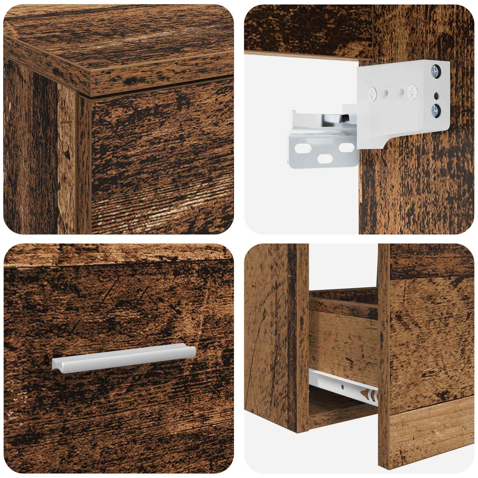 Badezimmermöbel-Set 2 stk. Altholz Holzwerkstoff