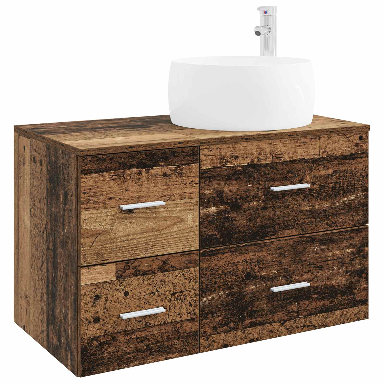 Badezimmermöbel-Set 2 stk. Altholz Holzwerkstoff