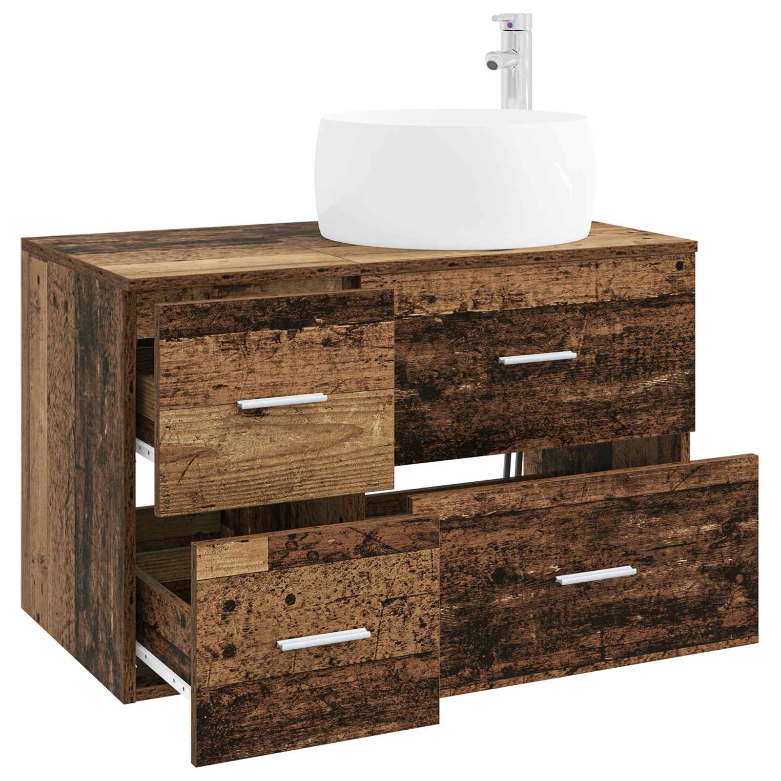 Badezimmermöbel-Set 2 stk. Altholz Holzwerkstoff