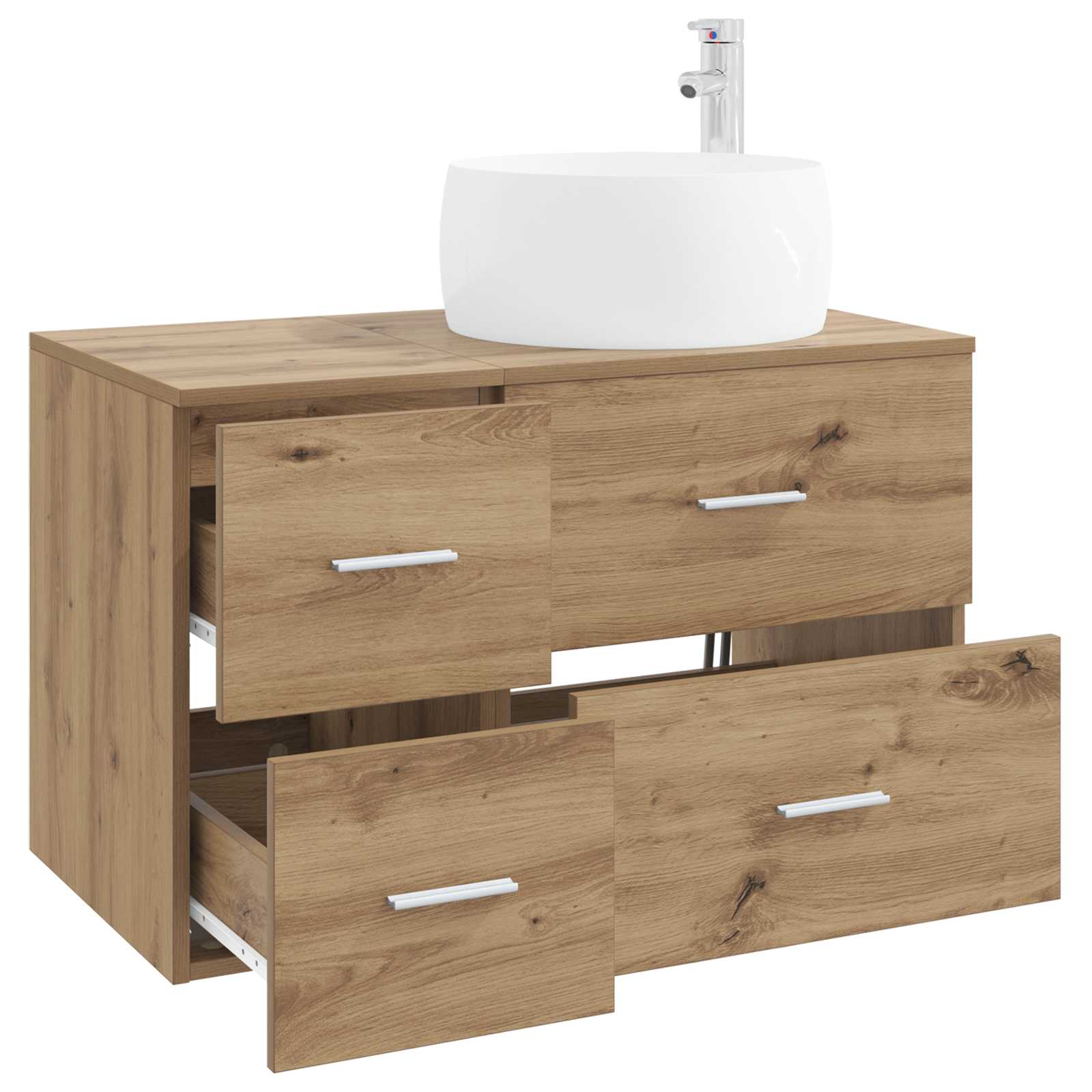 Badezimmermöbel-Set 2 Stk. Artisan-Eiche Holzwerkstoff