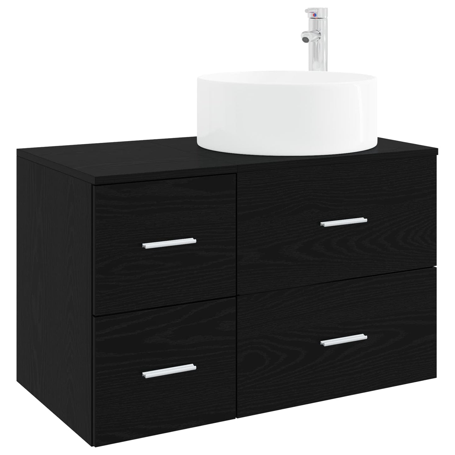 Badezimmermöbel-Set 2 stk. Schwarze Eiche Holzwerkstoff
