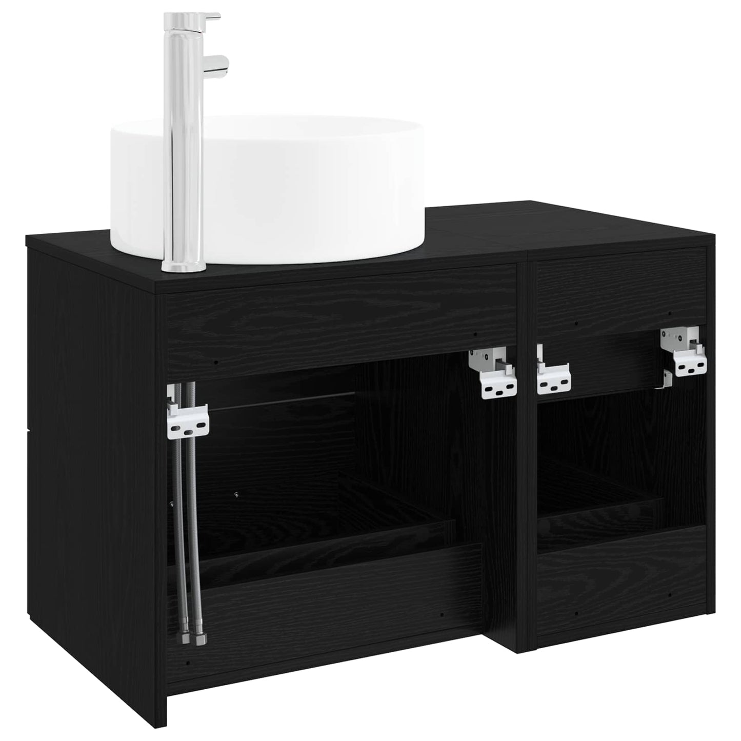 Badezimmermöbel-Set 2 stk. Schwarze Eiche Holzwerkstoff