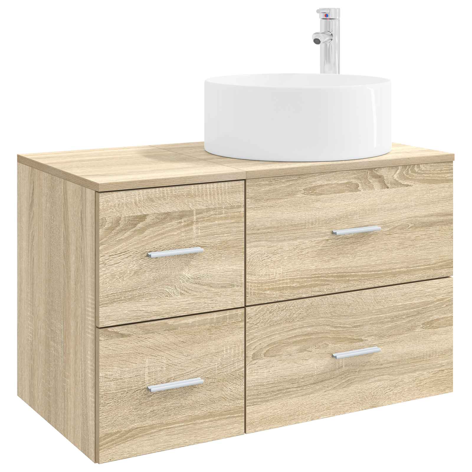 Badezimmermöbel-Set 2 stk. Sonoma-Eiche Holzwerkstoff