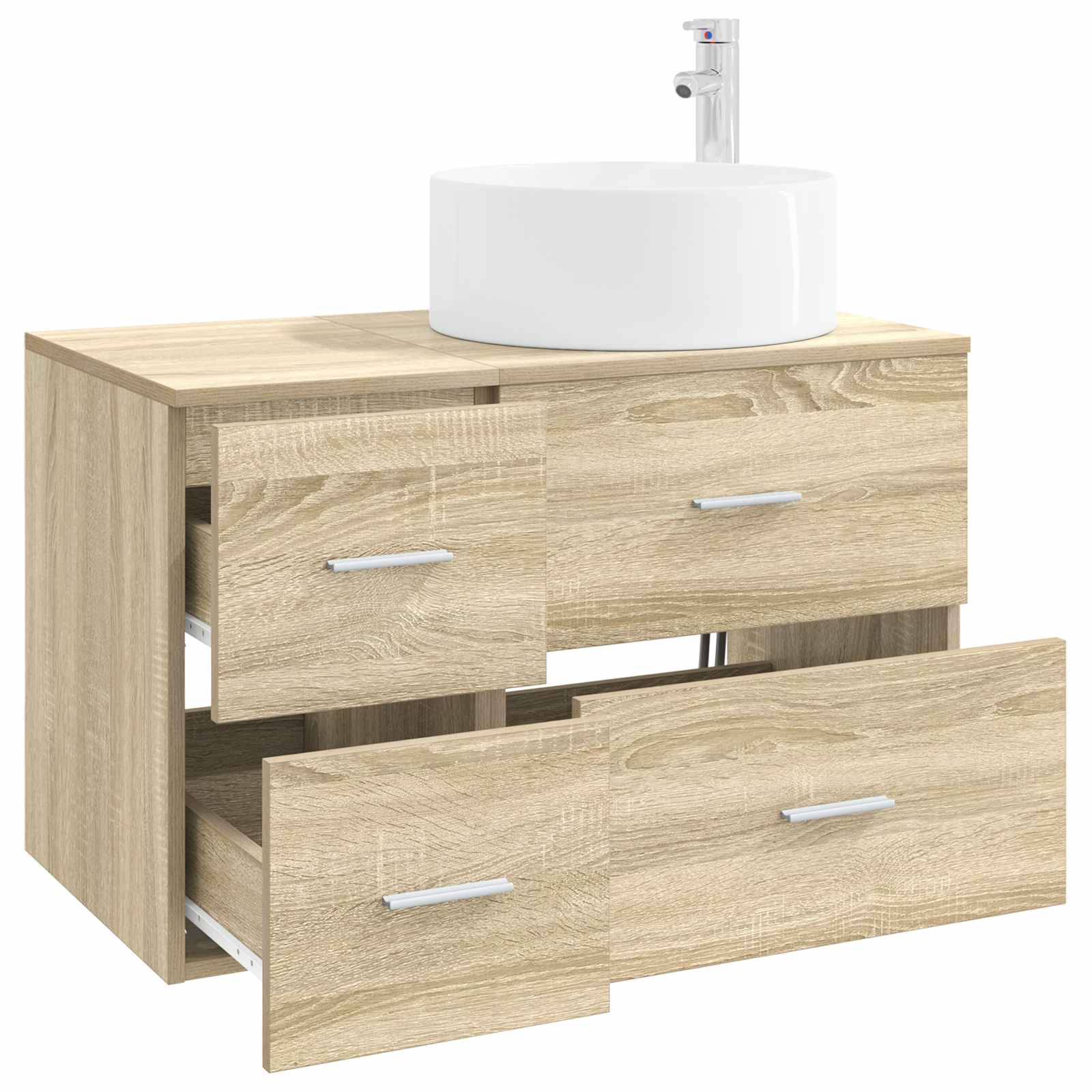 Badezimmermöbel-Set 2 stk. Sonoma-Eiche Holzwerkstoff