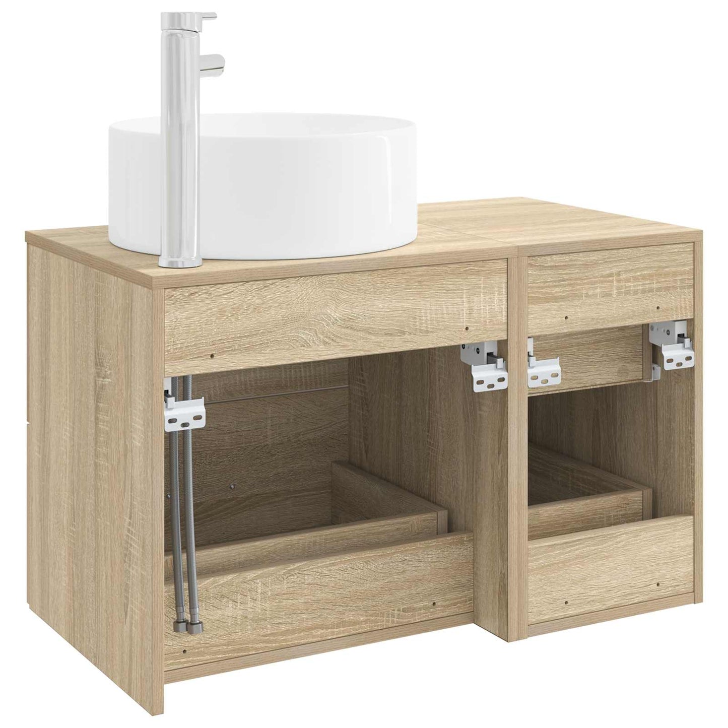 Badezimmermöbel-Set 2 stk. Sonoma-Eiche Holzwerkstoff