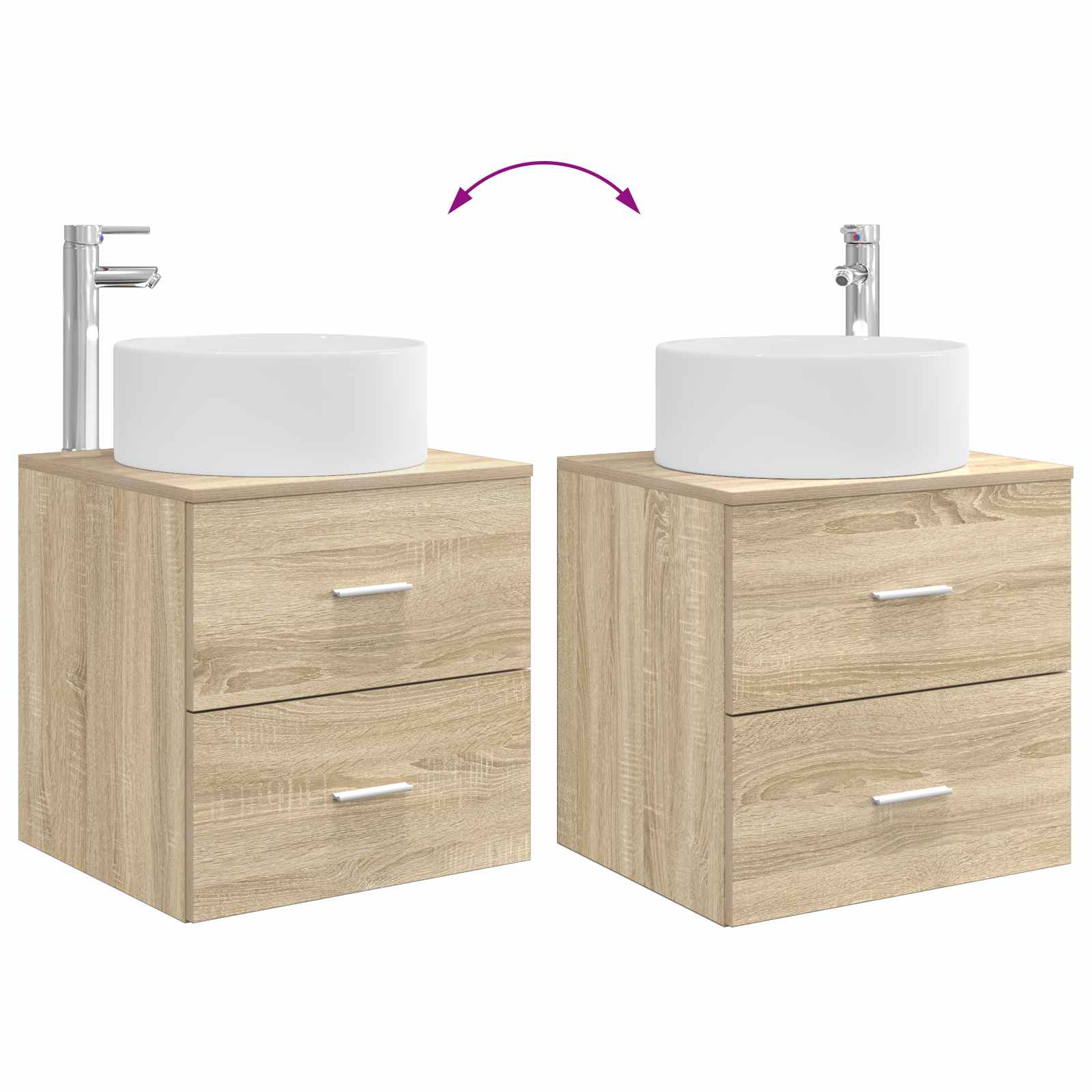 Badezimmermöbel-Set 2 stk. Sonoma-Eiche Holzwerkstoff