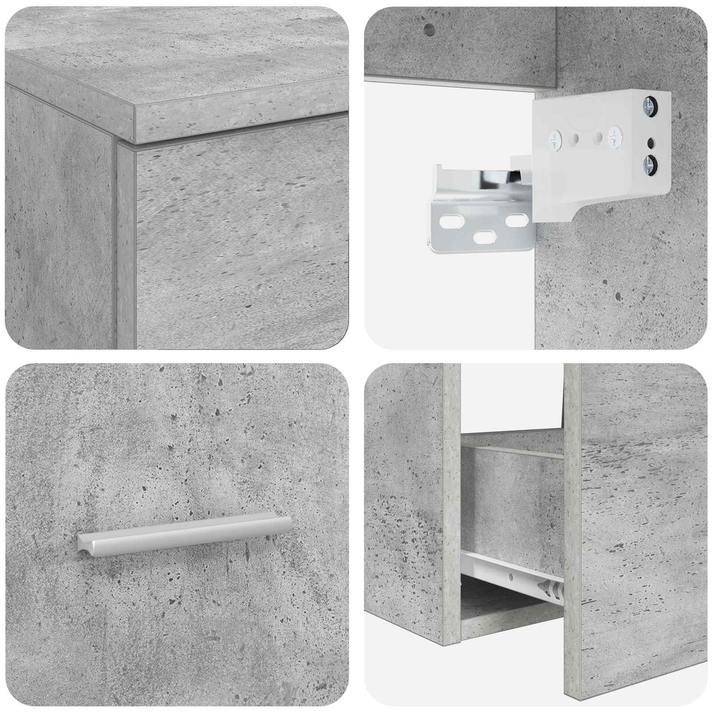 Badezimmermöbel-Set 2 stk. Betongrau Holzwerkstoff