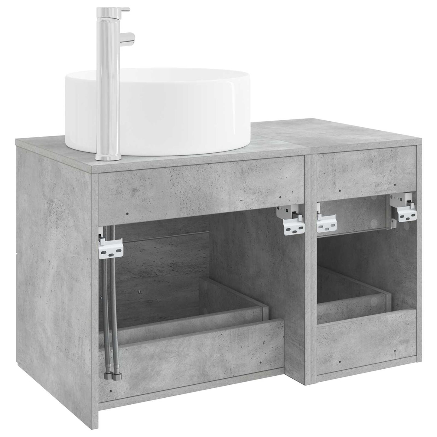 Badezimmermöbel-Set 2 stk. Betongrau Holzwerkstoff