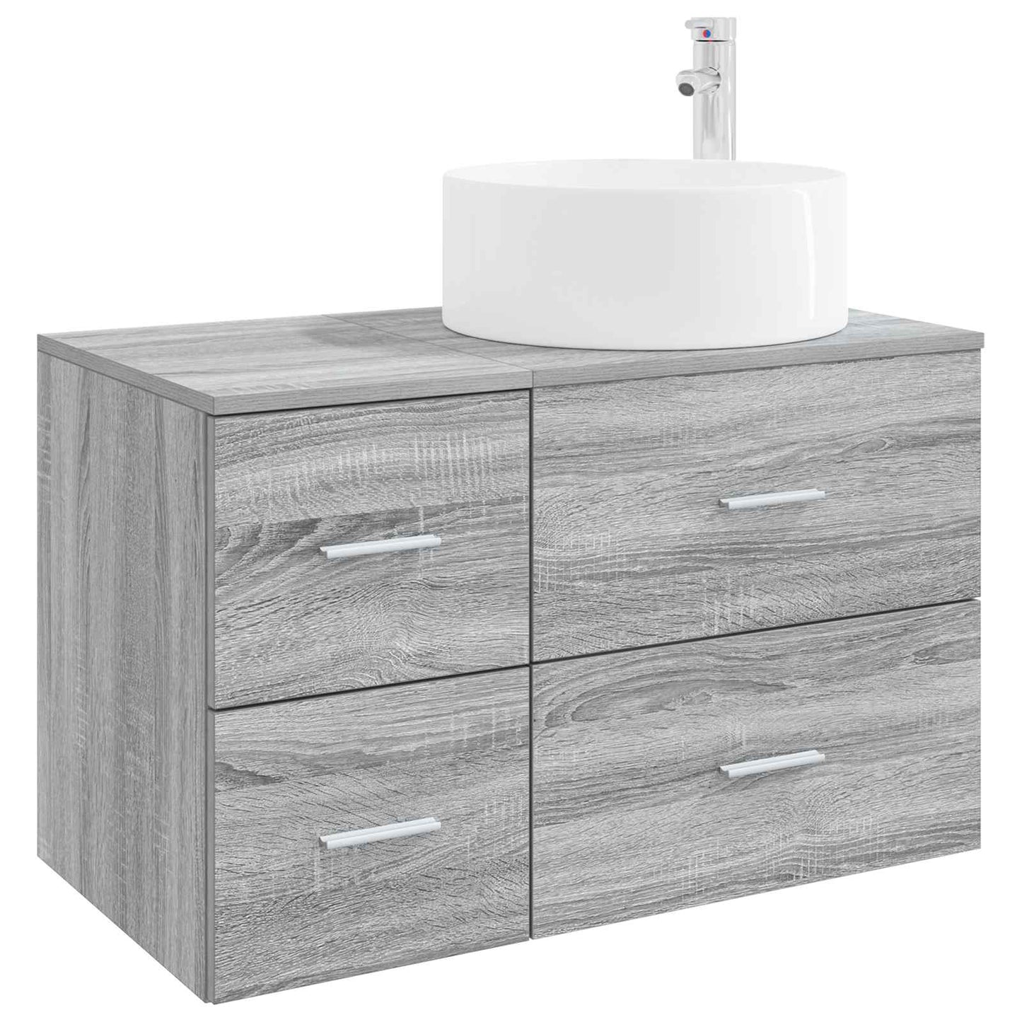 Badezimmermöbel-Set 2 stk. Grau Sonoma Holzwerkstoff