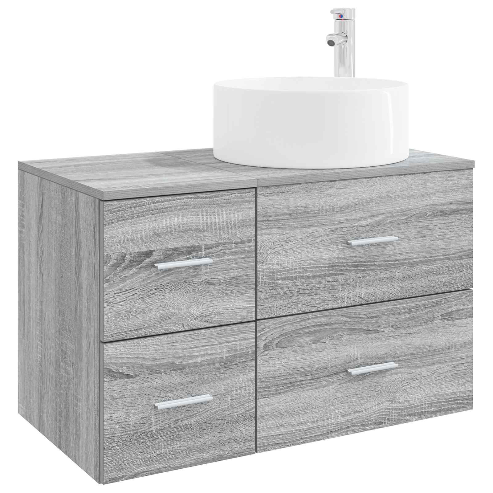 Badezimmermöbel-Set 2 stk. Grau Sonoma Holzwerkstoff