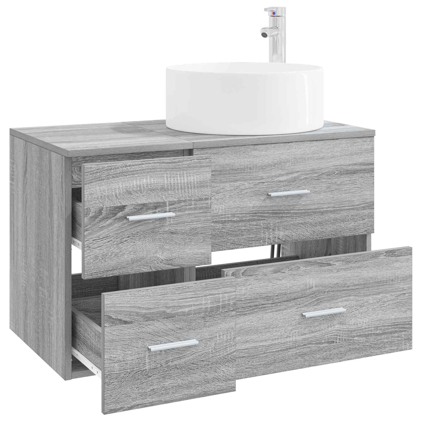 Badezimmermöbel-Set 2 stk. Grau Sonoma Holzwerkstoff
