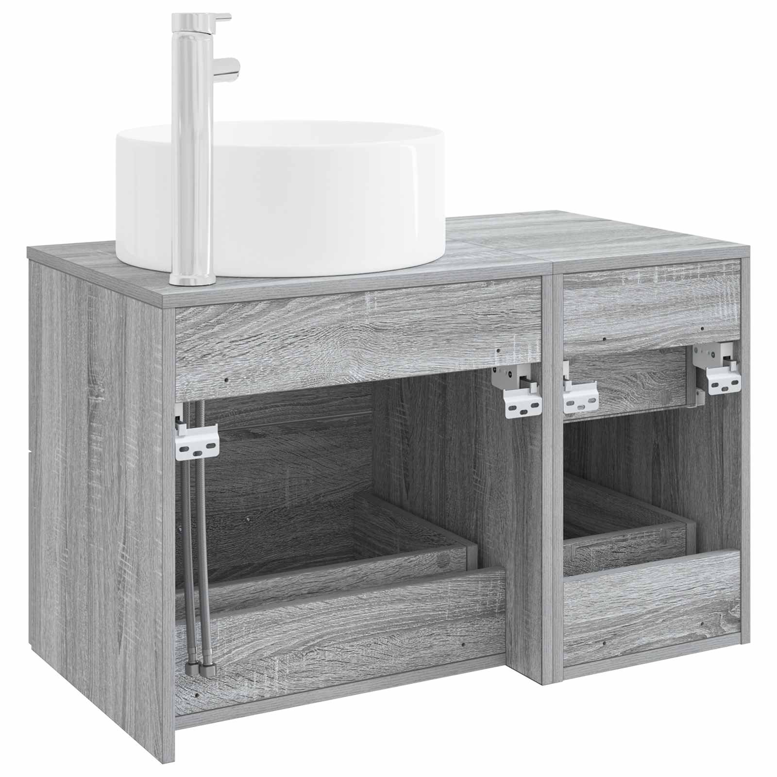 Badezimmermöbel-Set 2 stk. Grau Sonoma Holzwerkstoff