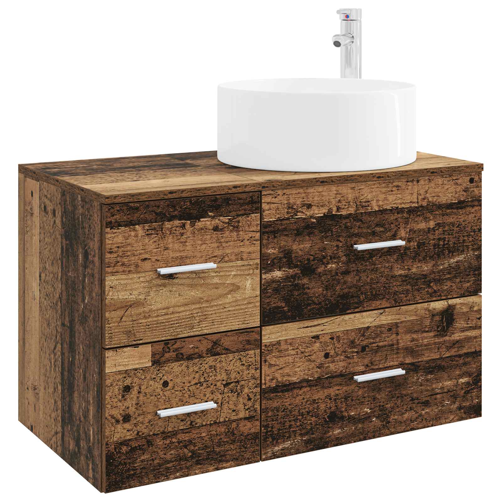 Badezimmermöbel-Set 2 stk. Altholz Holzwerkstoff