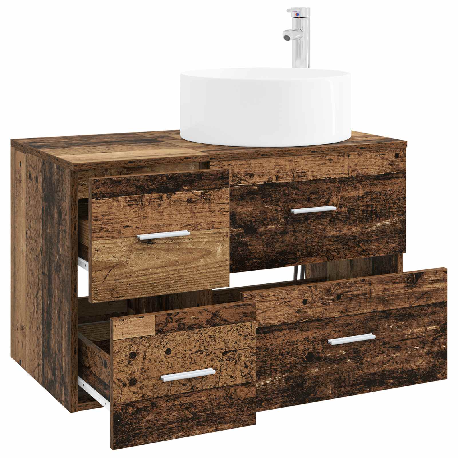 Badezimmermöbel-Set 2 stk. Altholz Holzwerkstoff