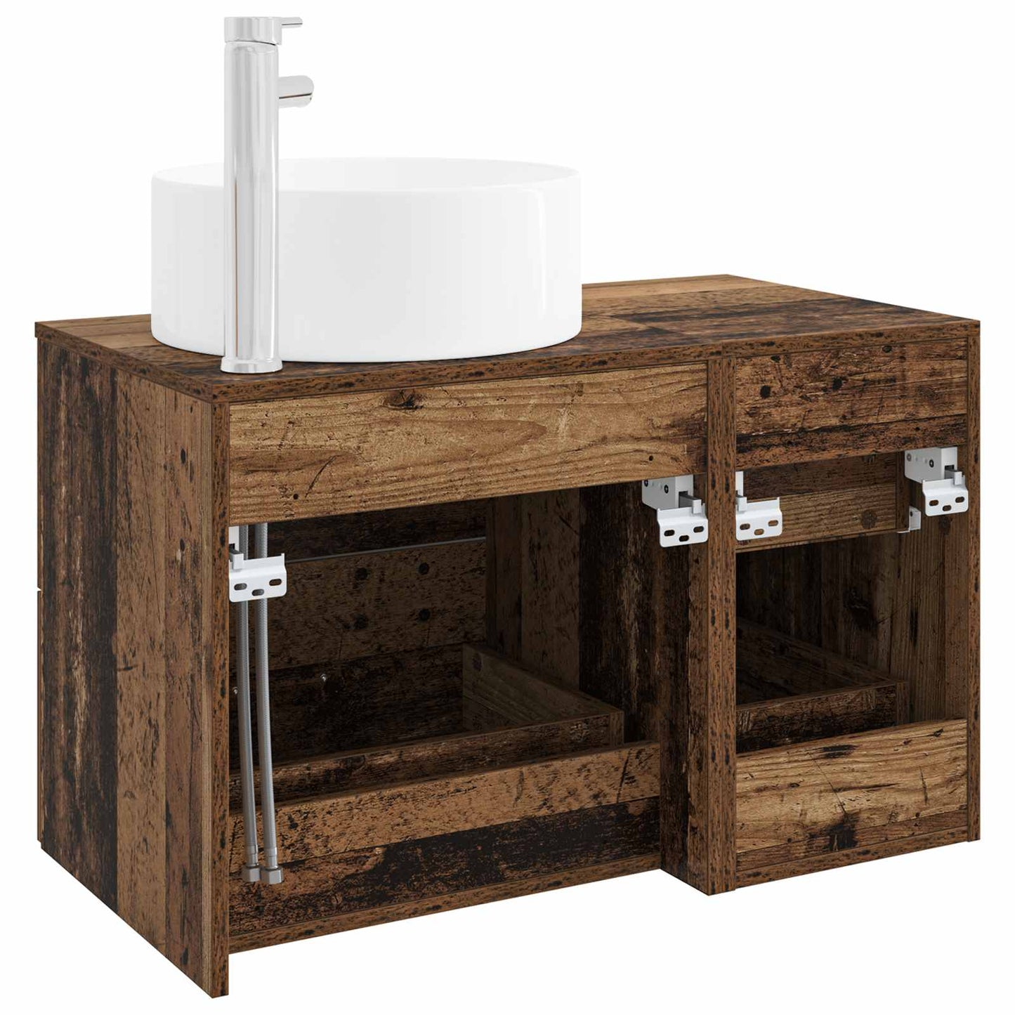 Badezimmermöbel-Set 2 stk. Altholz Holzwerkstoff