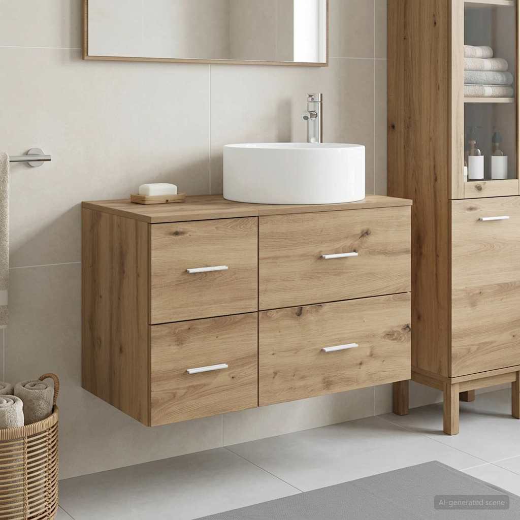 Badezimmermöbel-Set 2 Stk. Artisan-Eiche Holzwerkstoff