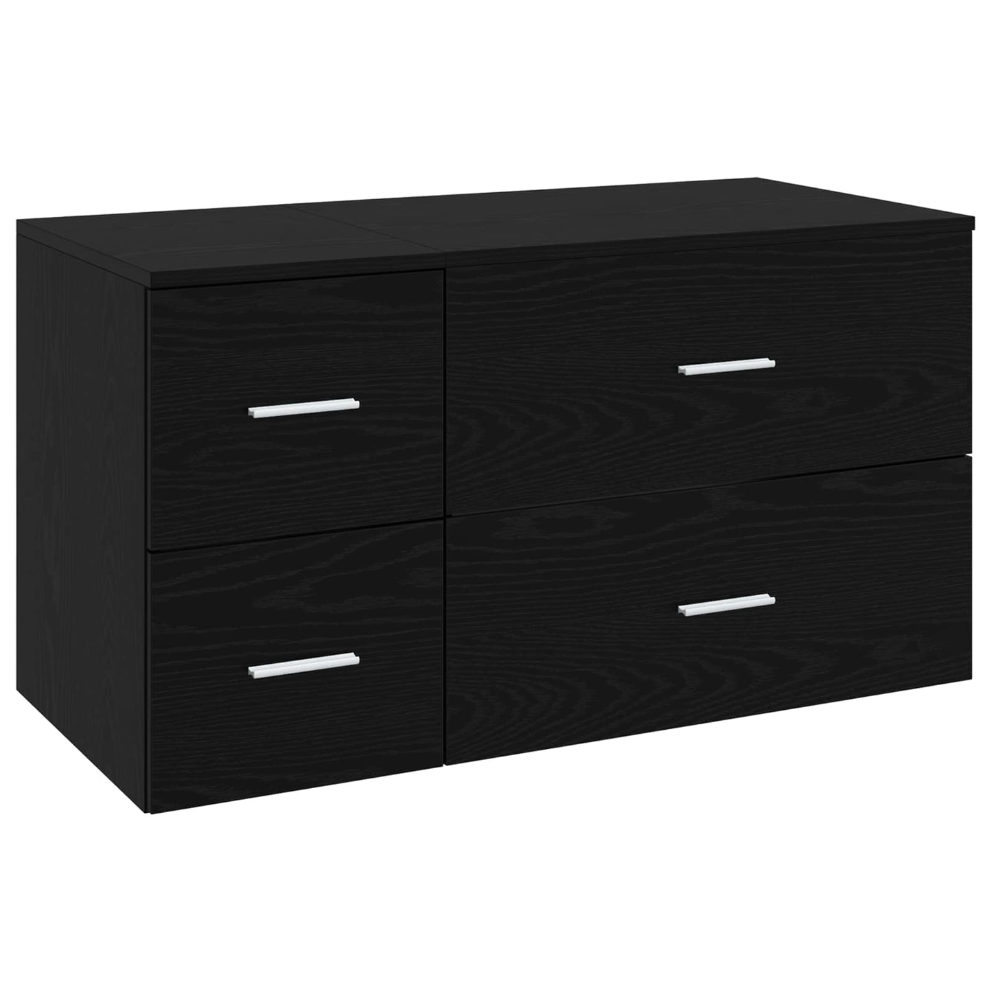 Badezimmermöbel-Set 2 stk. Schwarze Eiche Holzwerkstoff