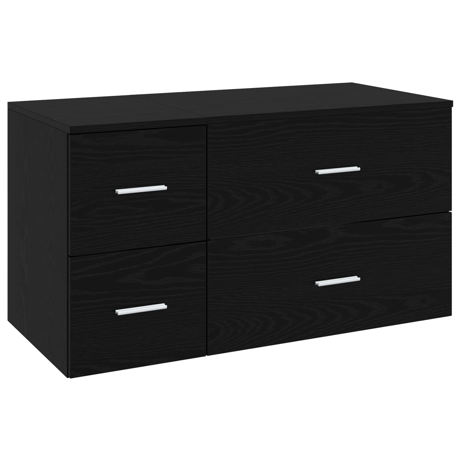 Badezimmermöbel-Set 2 stk. Schwarze Eiche Holzwerkstoff