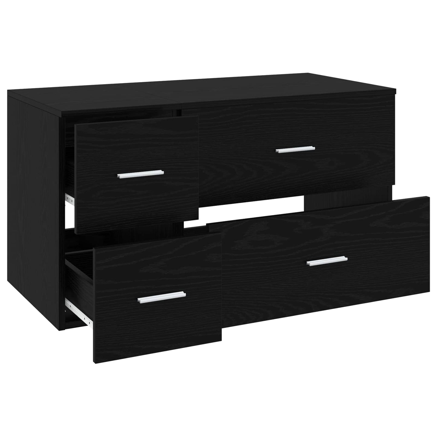 Badezimmermöbel-Set 2 stk. Schwarze Eiche Holzwerkstoff