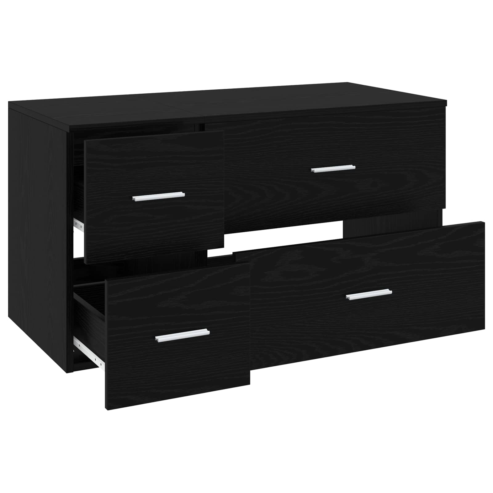 Badezimmermöbel-Set 2 stk. Schwarze Eiche Holzwerkstoff