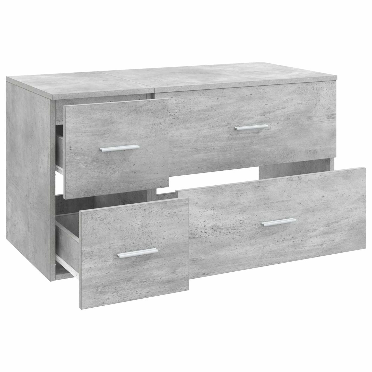 Badezimmermöbel-Set 2 stk. Betongrau Holzwerkstoff