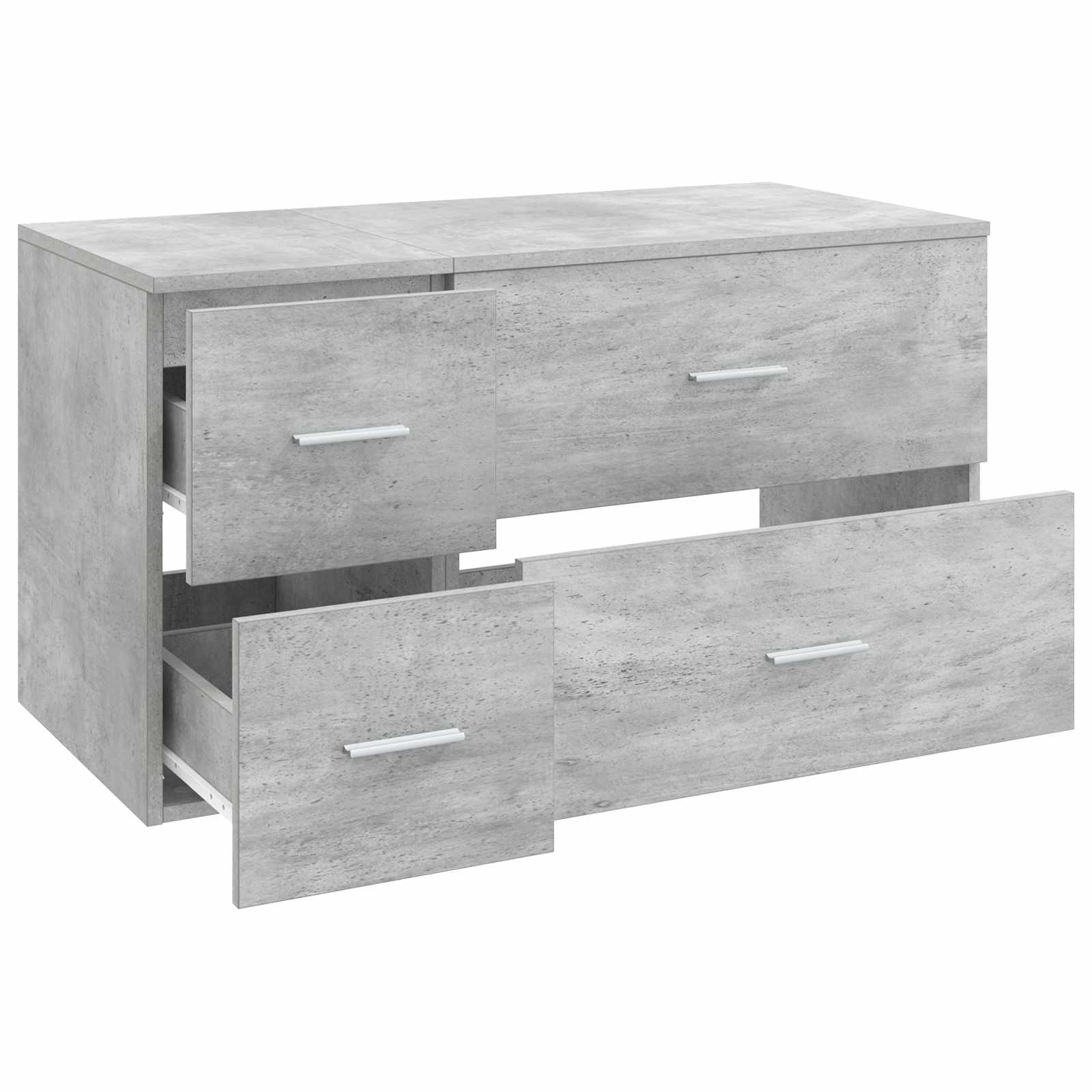 Badezimmermöbel-Set 2 stk. Betongrau Holzwerkstoff