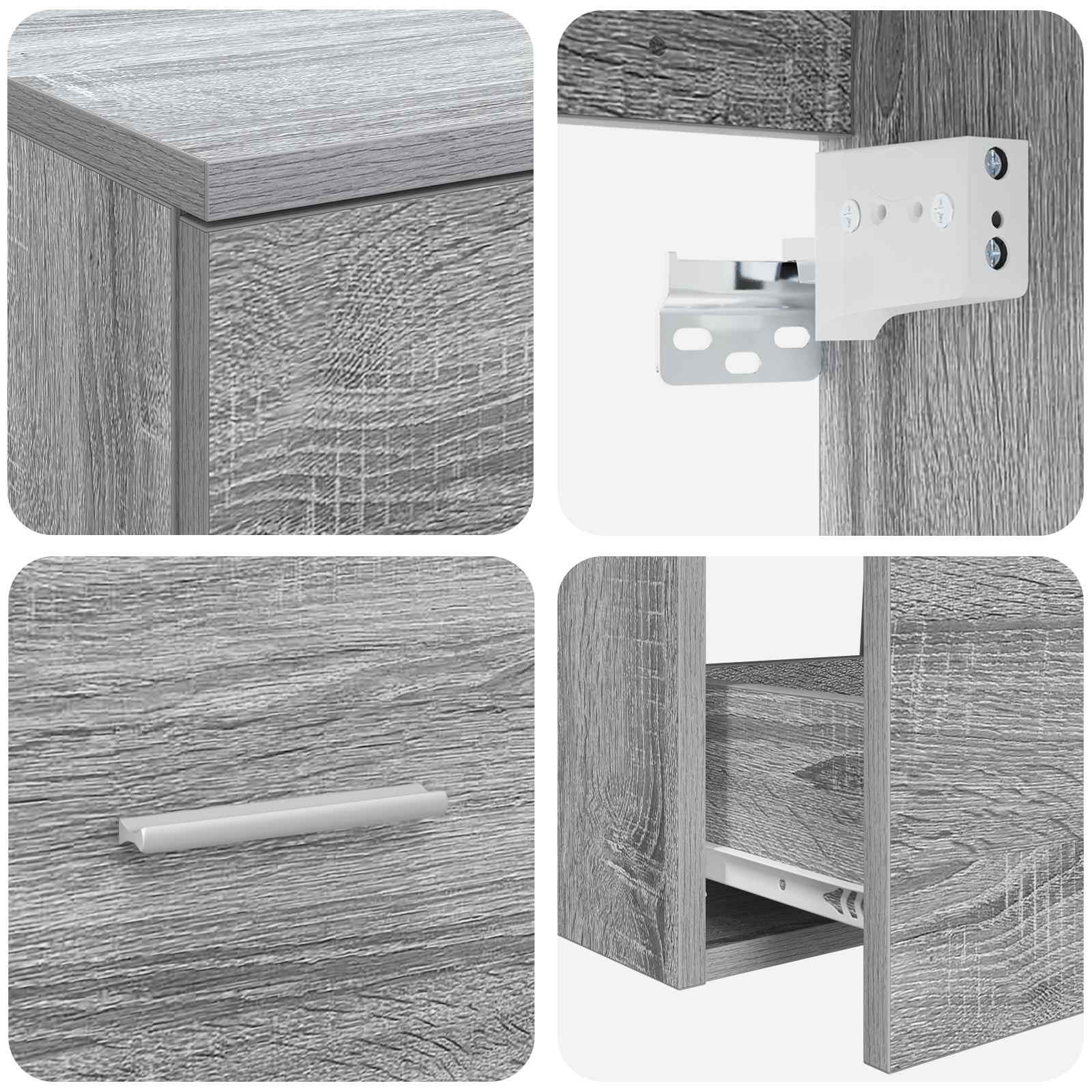 Badezimmermöbel-Set 2 stk. Grau Sonoma Holzwerkstoff