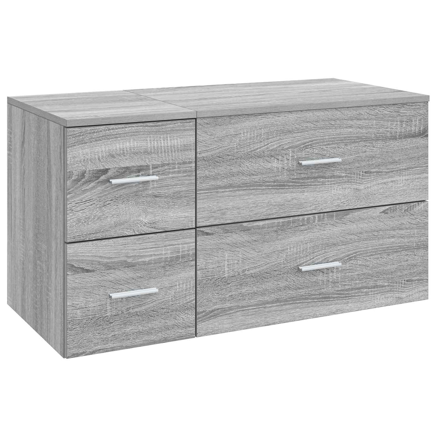 Badezimmermöbel-Set 2 stk. Grau Sonoma Holzwerkstoff