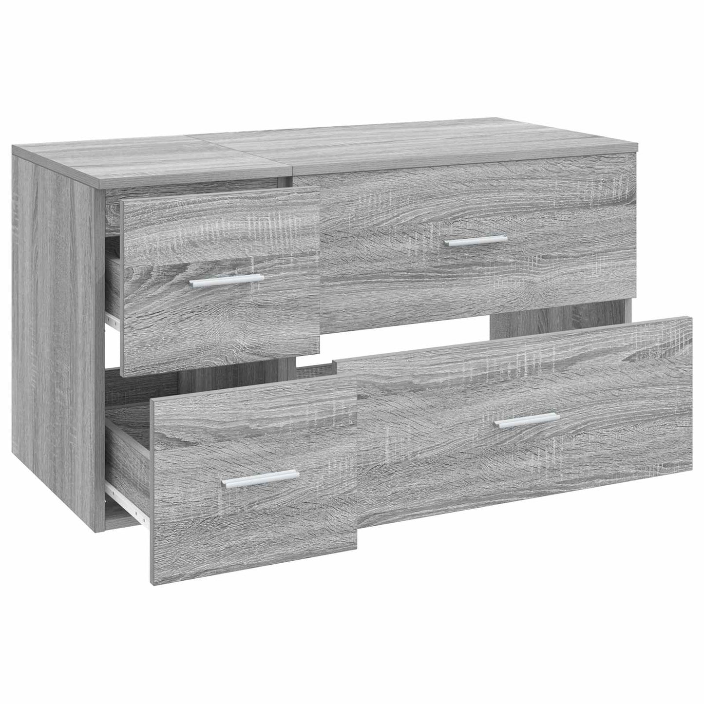 Badezimmermöbel-Set 2 stk. Grau Sonoma Holzwerkstoff