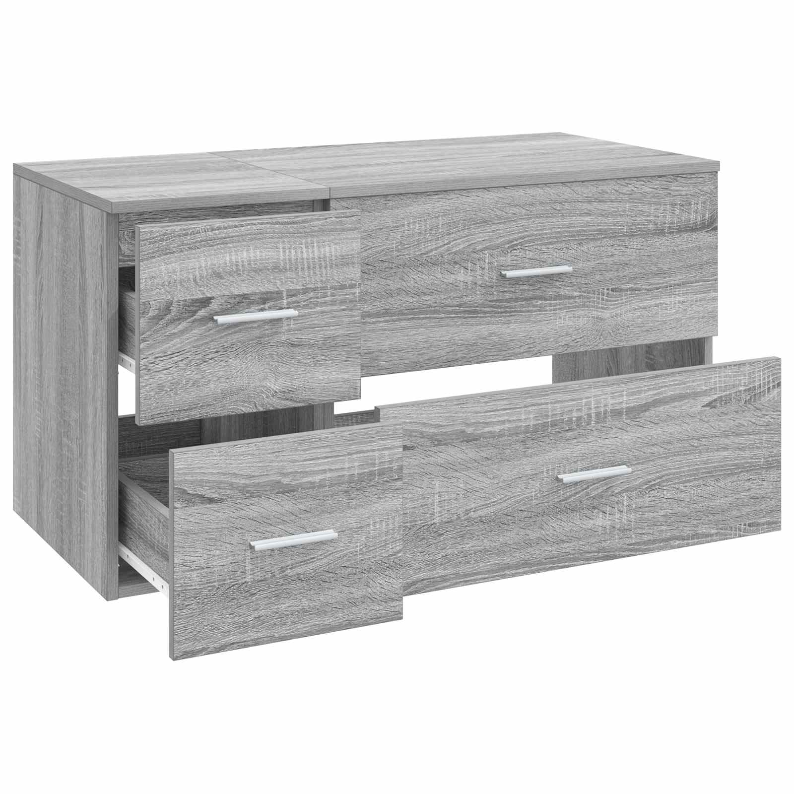 Badezimmermöbel-Set 2 stk. Grau Sonoma Holzwerkstoff
