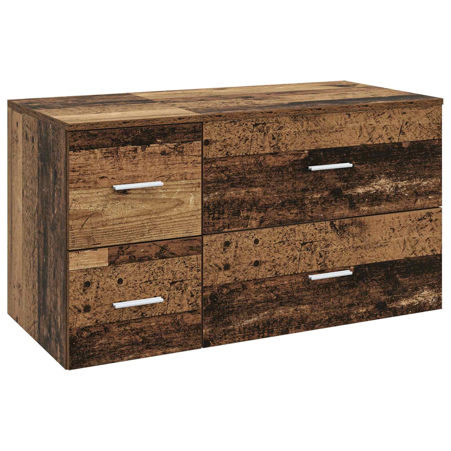 Badezimmermöbel-Set 2 stk. Altholz Holzwerkstoff
