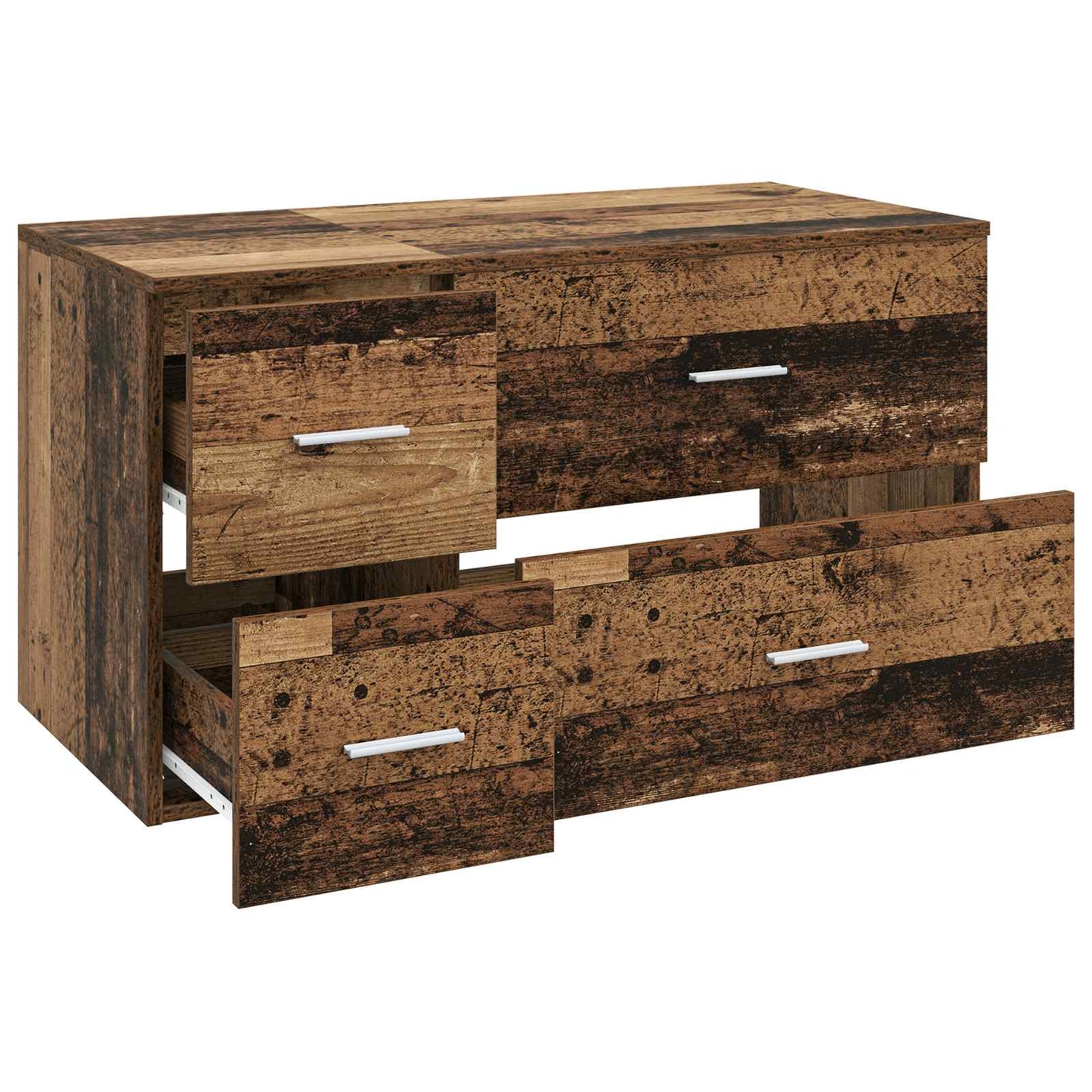 Badezimmermöbel-Set 2 stk. Altholz Holzwerkstoff