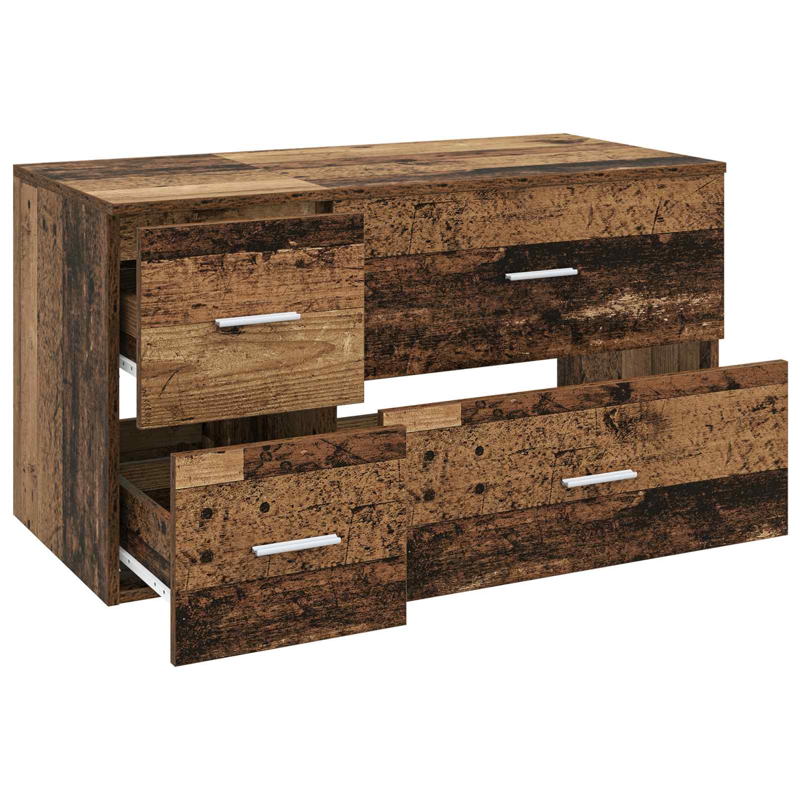 Badezimmermöbel-Set 2 stk. Altholz Holzwerkstoff