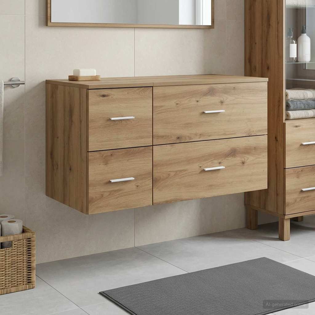Badezimmermöbel-Set 2 Stk. Artisan-Eiche Holzwerkstoff
