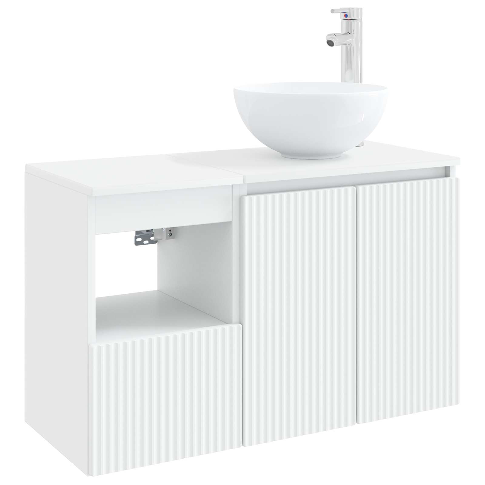 Badezimmermöbel-Set 2 stk. Weiß Holzwerkstoff