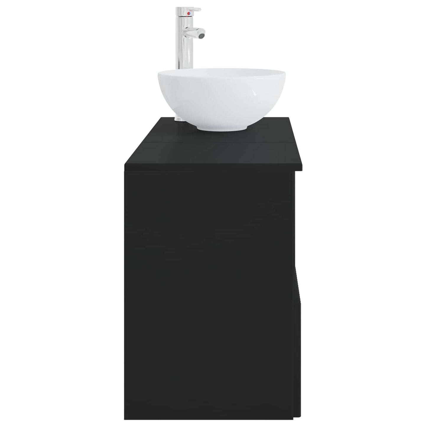 Badezimmermöbel-Set 2 stk. Schwarz Holzwerkstoff