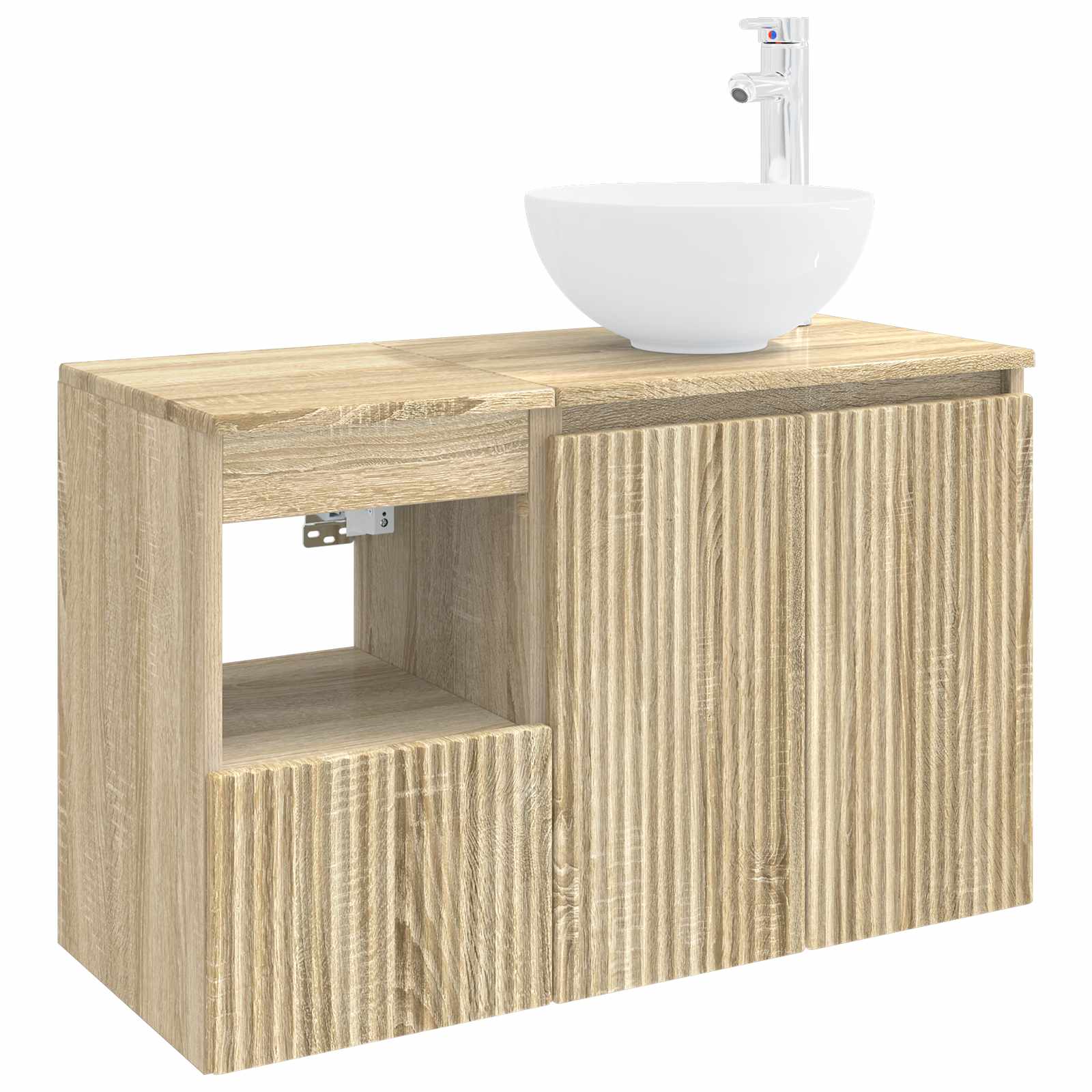 Badezimmermöbel-Set 2 stk. Sonoma-Eiche Holzwerkstoff