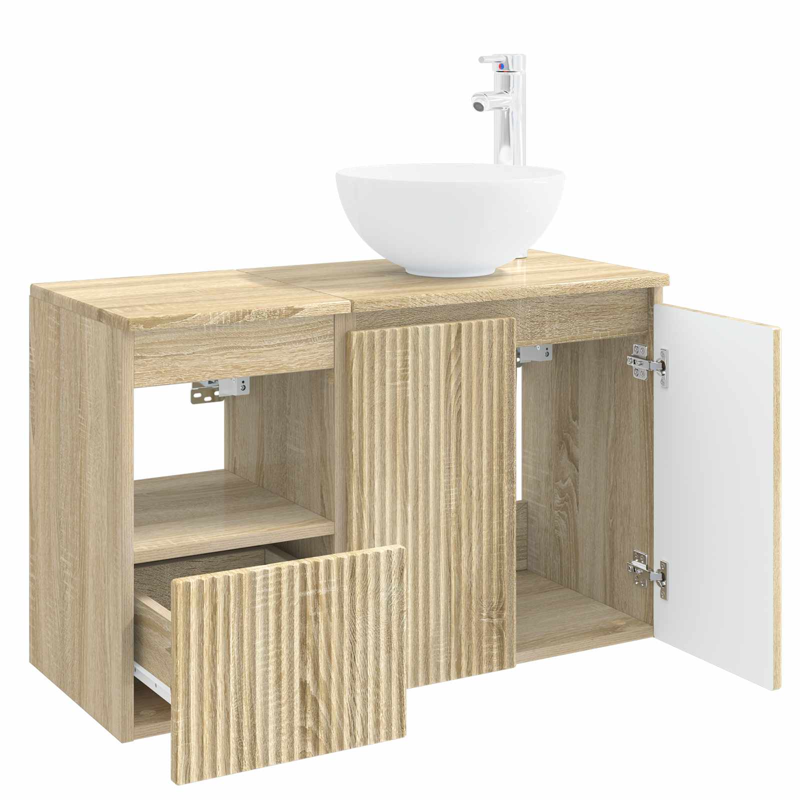 Badezimmermöbel-Set 2 stk. Sonoma-Eiche Holzwerkstoff