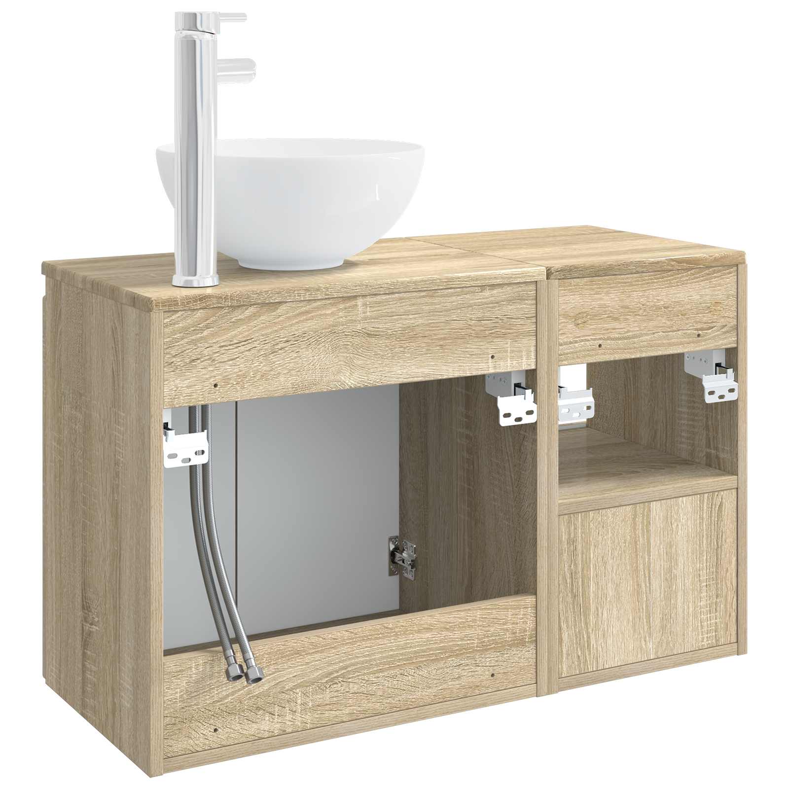 Badezimmermöbel-Set 2 stk. Sonoma-Eiche Holzwerkstoff