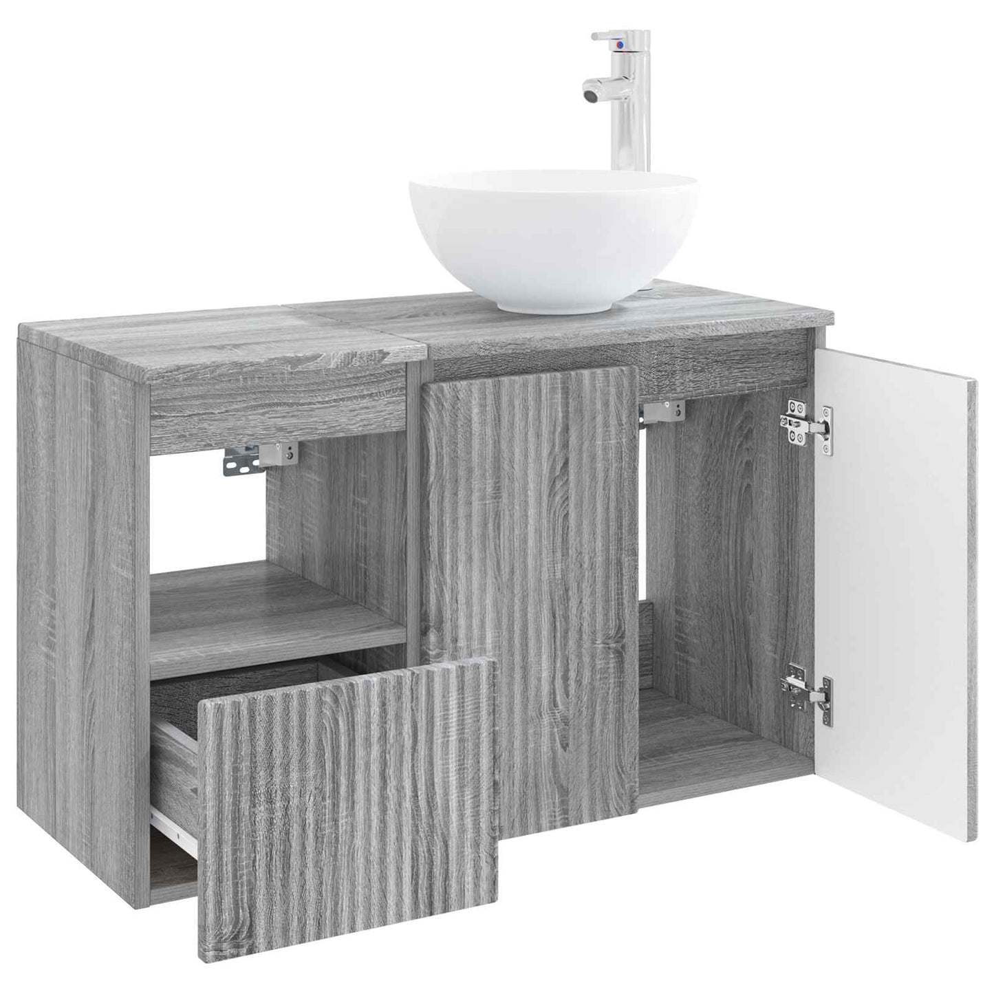 Badezimmermöbel-Set 2 stk. Grau Sonoma Holzwerkstoff