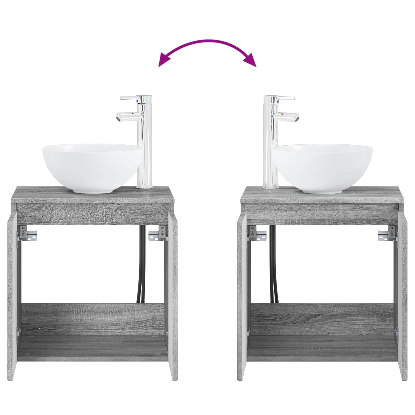 Badezimmermöbel-Set 2 stk. Grau Sonoma Holzwerkstoff