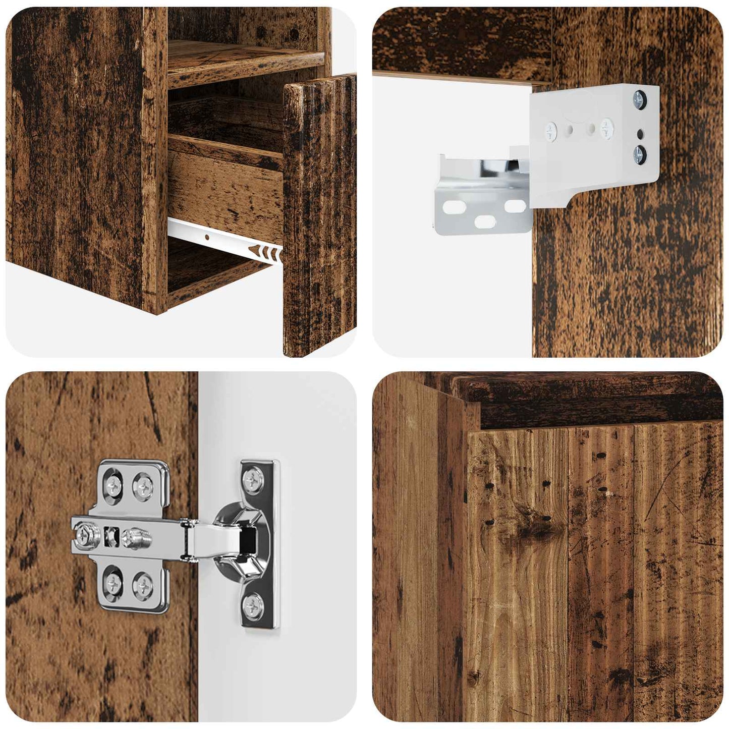 Badezimmermöbel-Set 2 stk. Altholz Holzwerkstoff