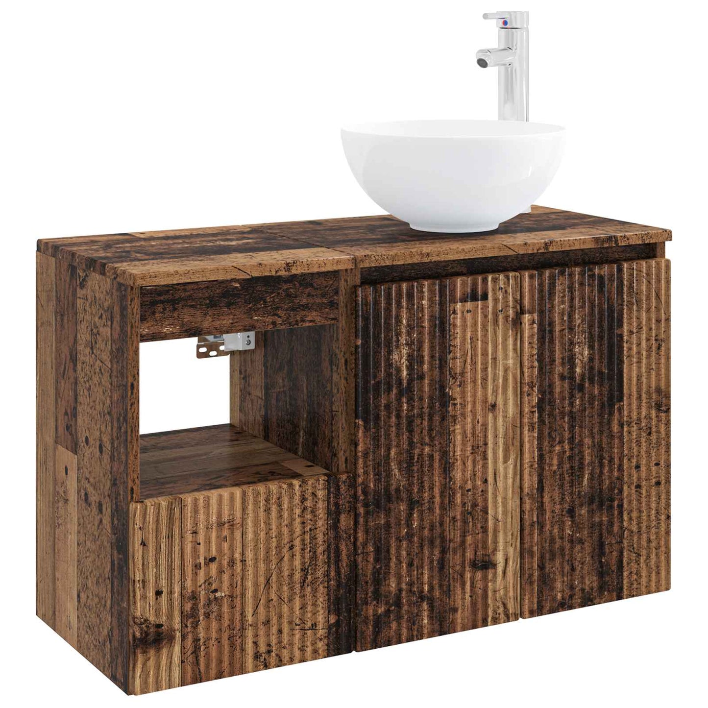 Badezimmermöbel-Set 2 stk. Altholz Holzwerkstoff