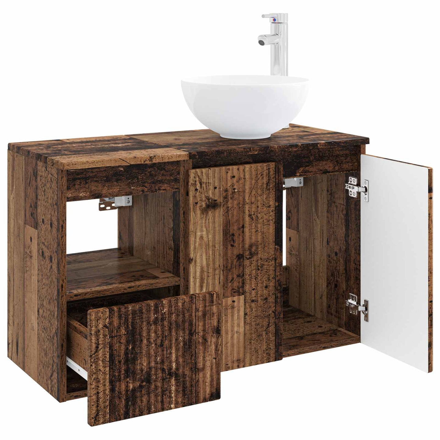 Badezimmermöbel-Set 2 stk. Altholz Holzwerkstoff