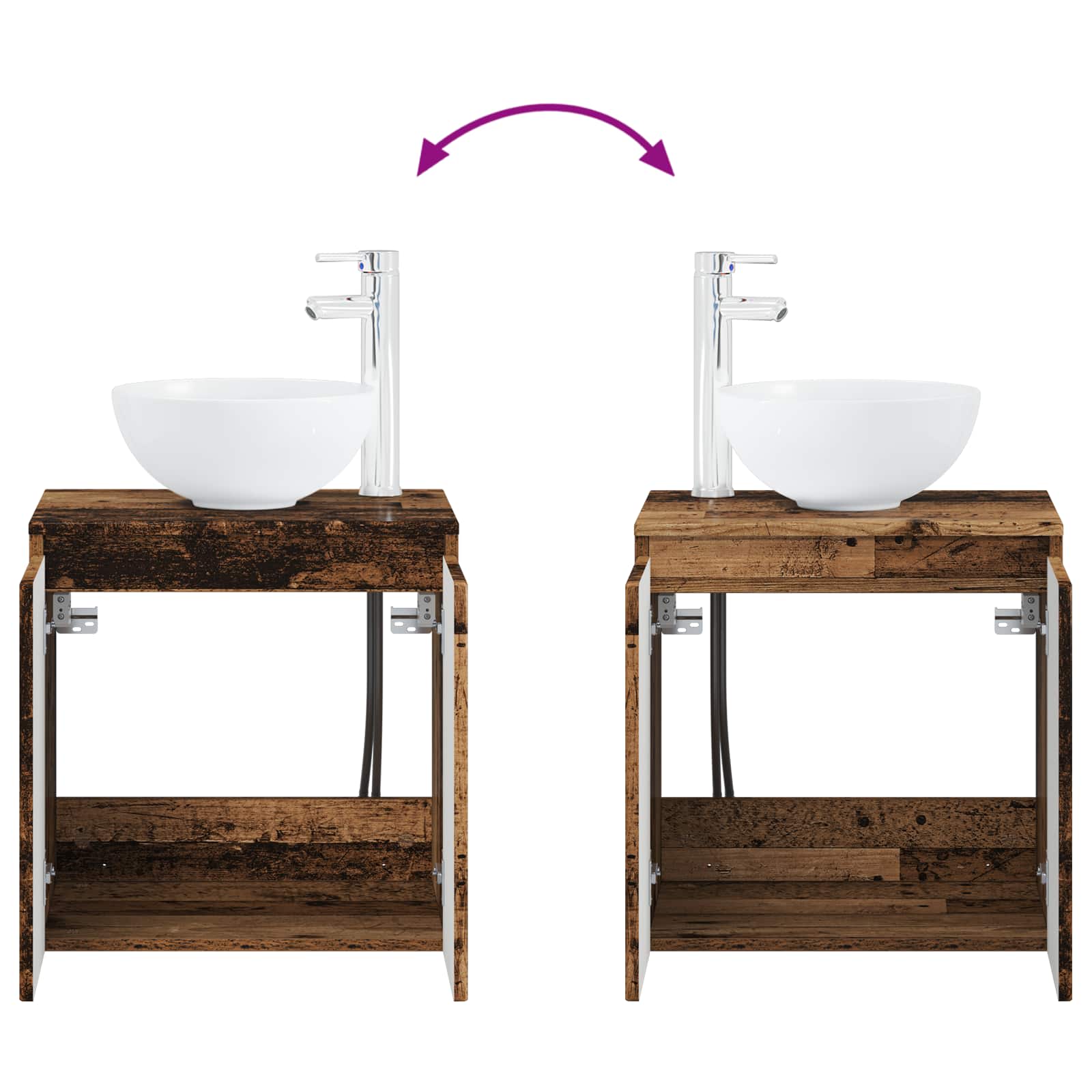 Badezimmermöbel-Set 2 stk. Altholz Holzwerkstoff
