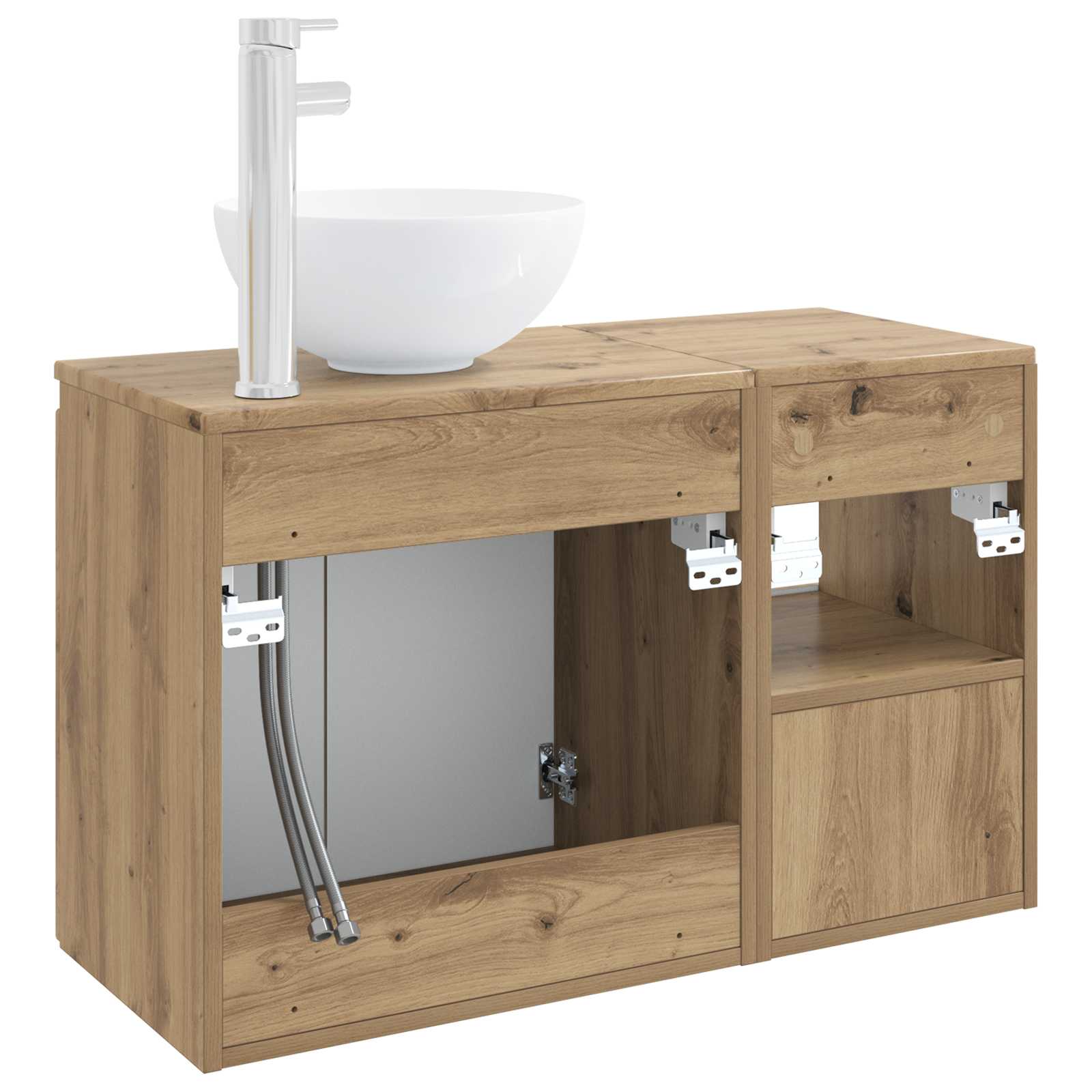 Badezimmermöbel-Set 2 Stk. Artisan-Eiche Holzwerkstoff