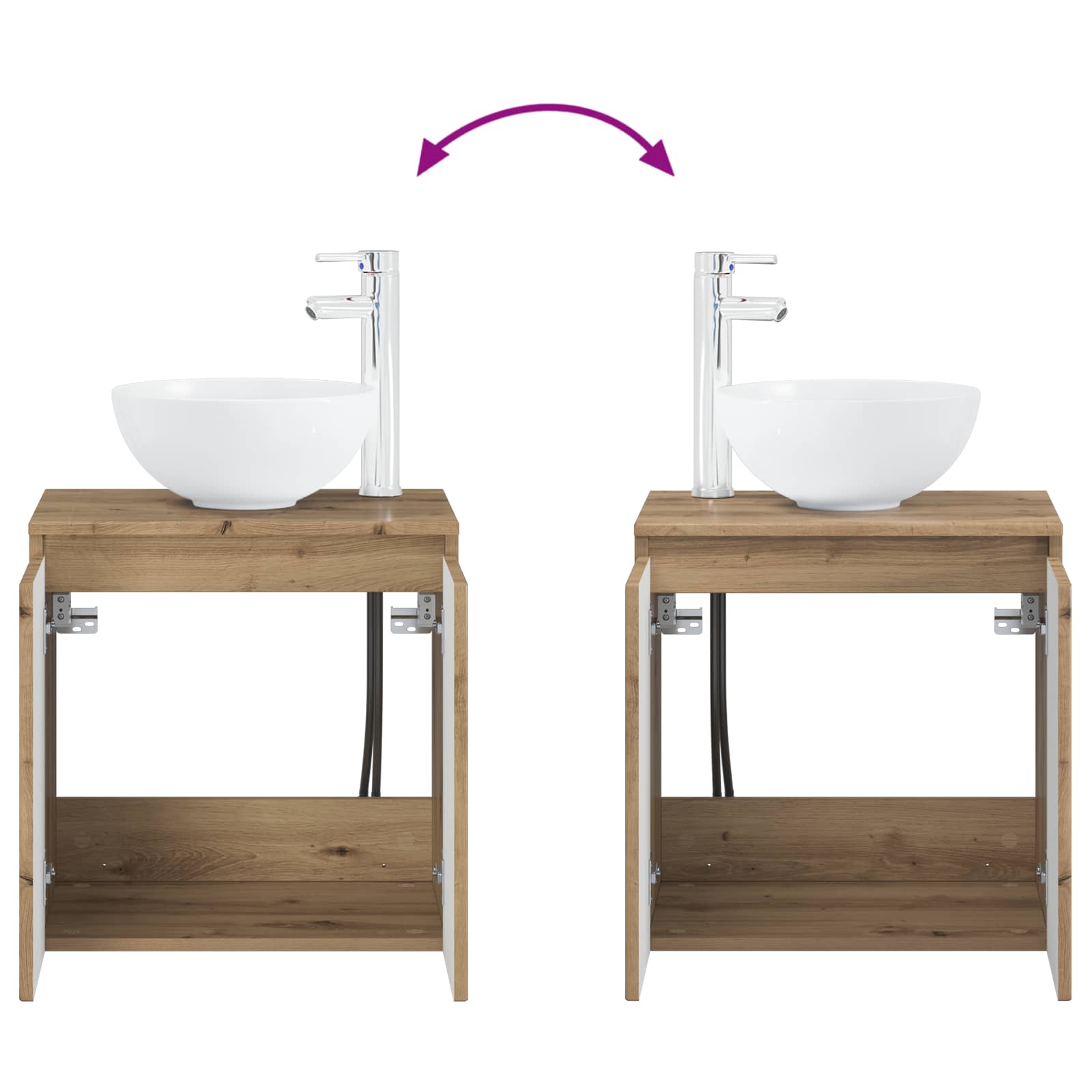 Badezimmermöbel-Set 2 Stk. Artisan-Eiche Holzwerkstoff