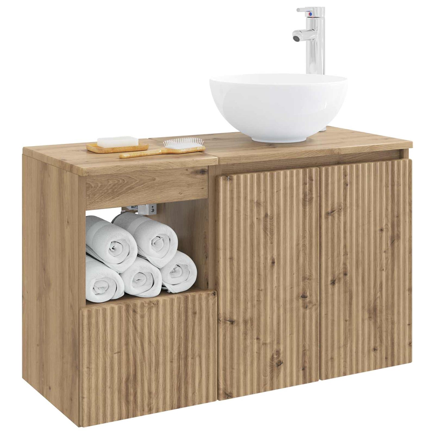 Badezimmermöbel-Set 2 Stk. Artisan-Eiche Holzwerkstoff