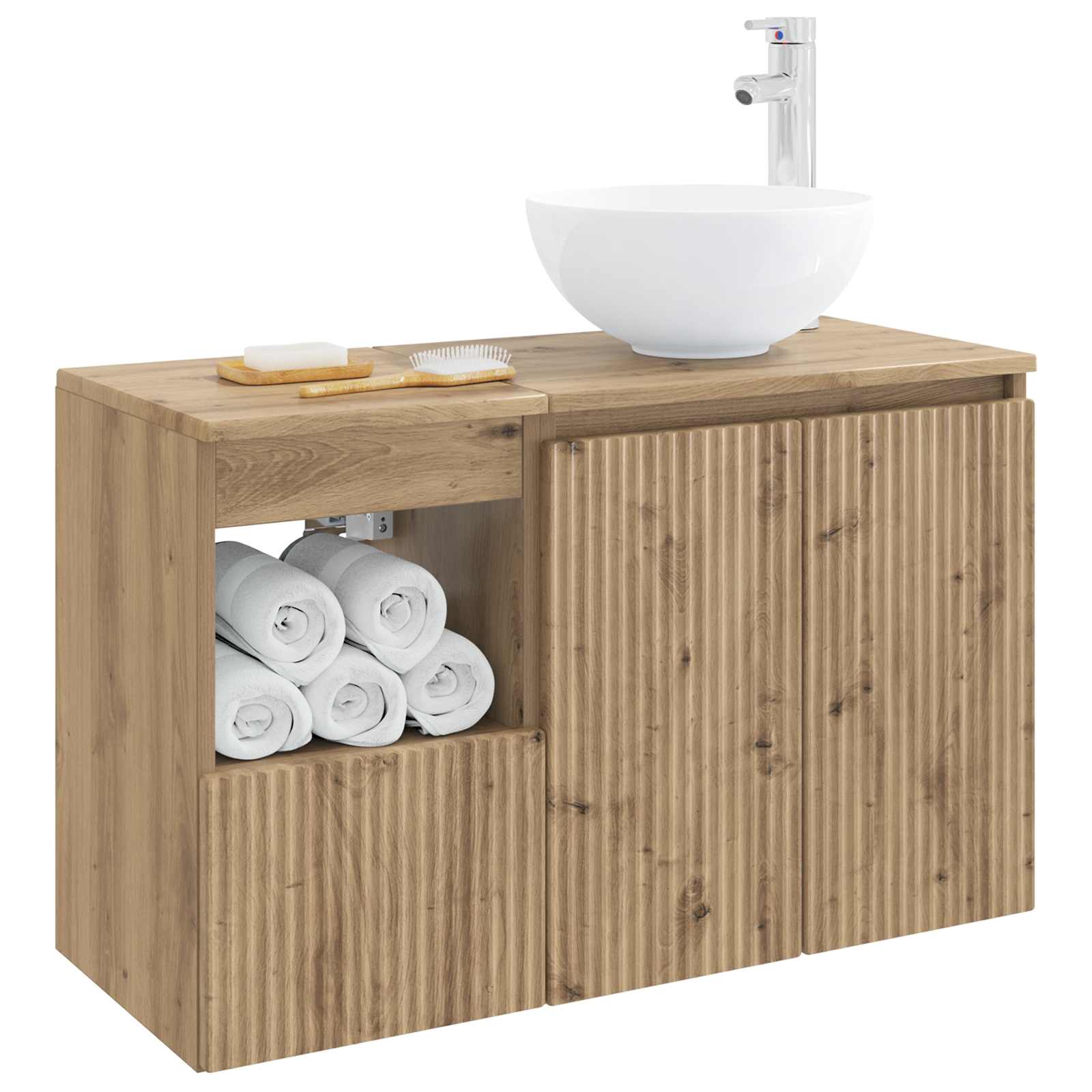 Badezimmermöbel-Set 2 Stk. Artisan-Eiche Holzwerkstoff
