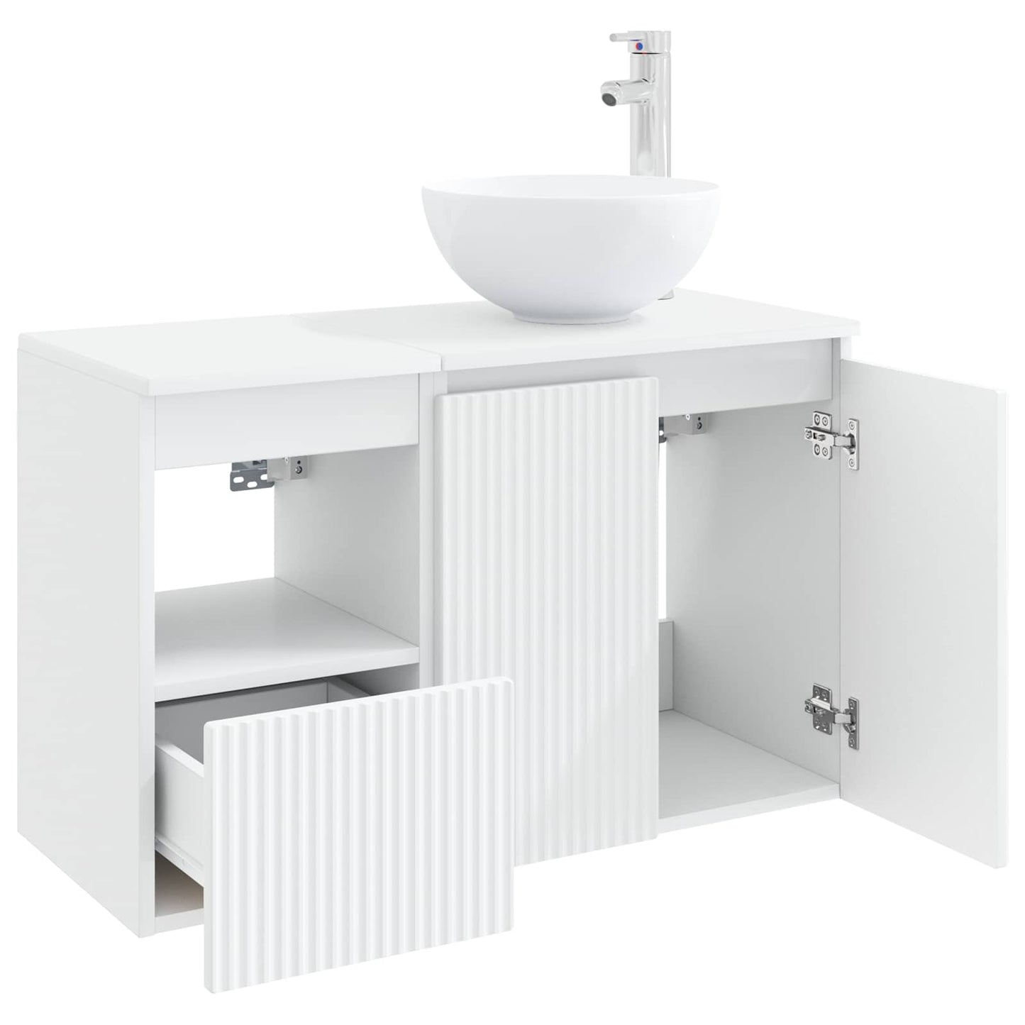 Badezimmermöbel-Set 2 stk. Weiß Holzwerkstoff